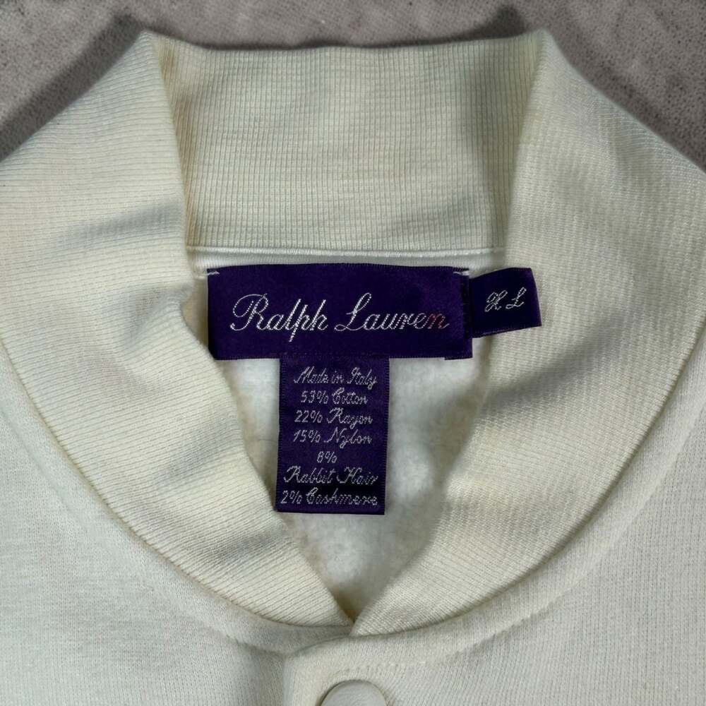 Ralph Lauren Purple Label Italian Made Cashmere Rabbit Hair Blend Bomber Jacket
